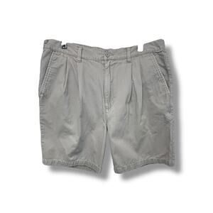 Cherokee Vintage Mens Pleated Front Casual Cotton Khaki Shorts, size 36